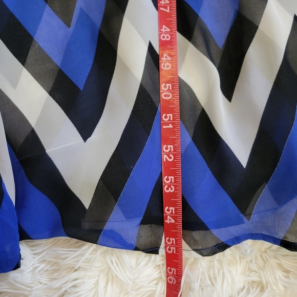 Xtaren semi formal One Shoulder Blue/White/Black Cheron Maxi Dress size S - Picture 5 of 6